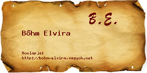 Bőhm Elvira névjegykártya